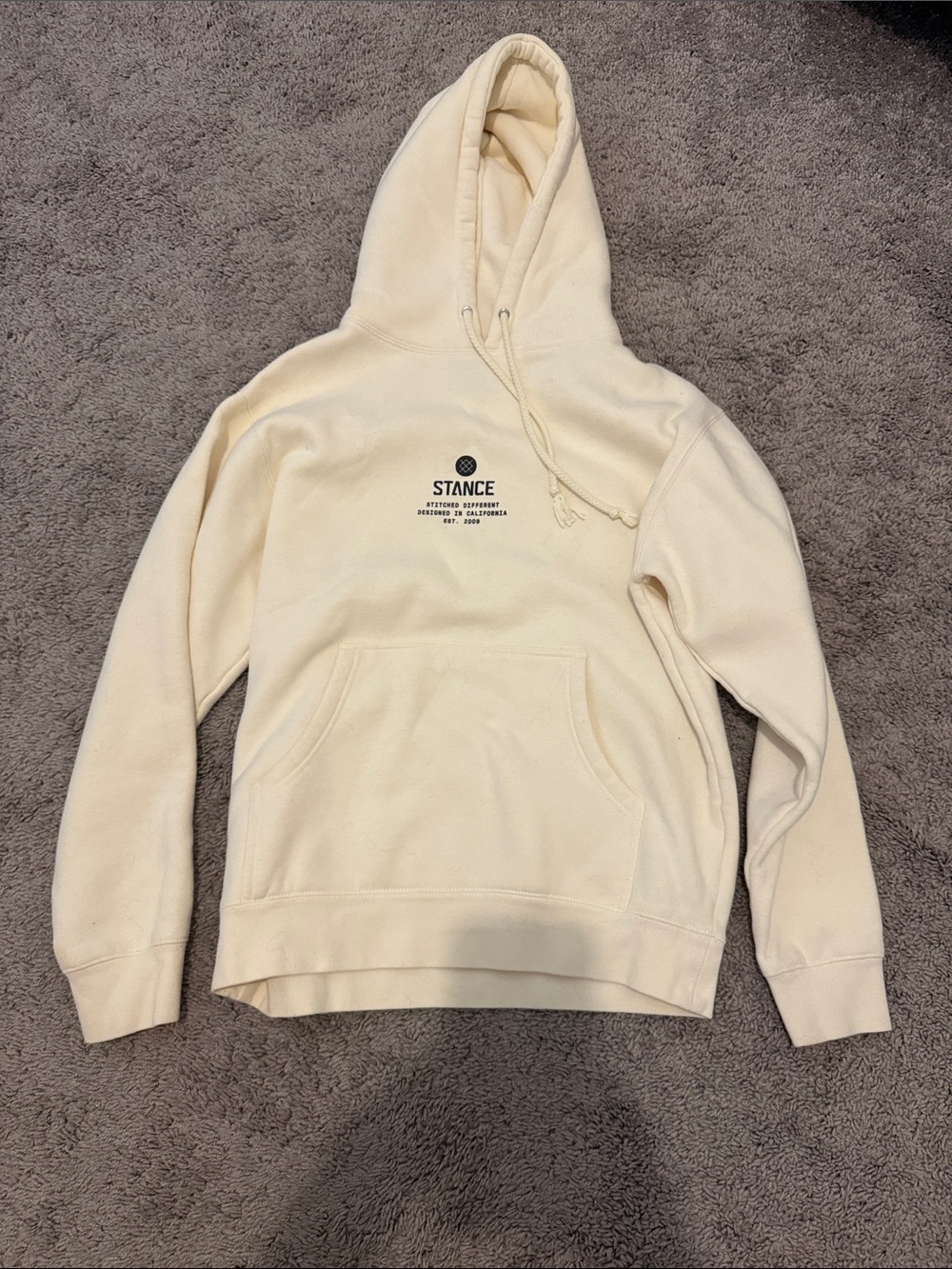 Stance Cream Pullover Hoodie with Logo